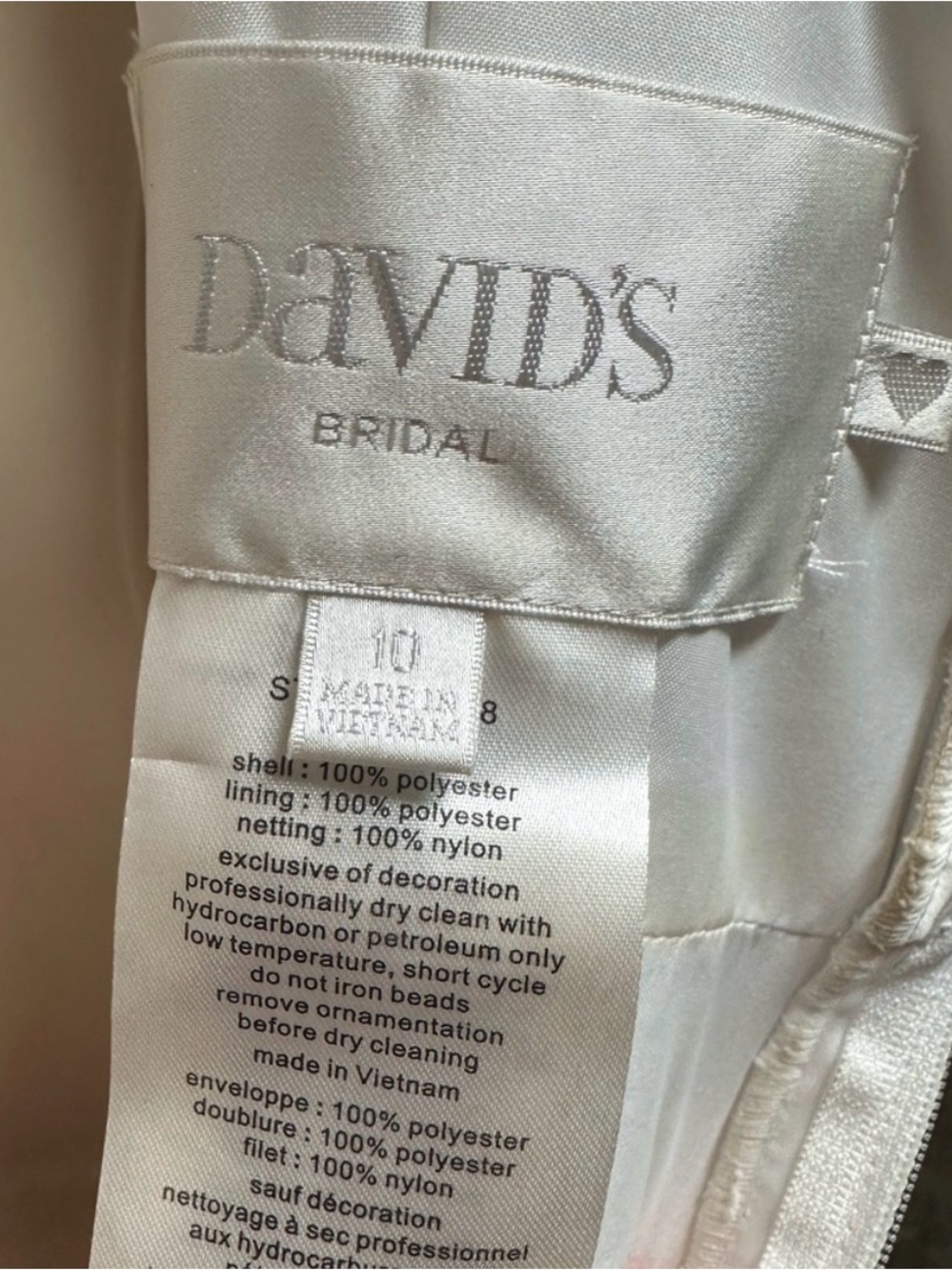 David’s Bridal V-Neck White A-Line Dress - Picture 5 of 8